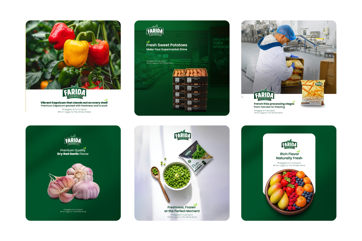 Fresh produce exporter social media posts by DigitalSquad